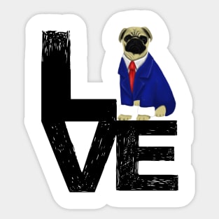 Pug Love Dog Lovers Gift Sticker